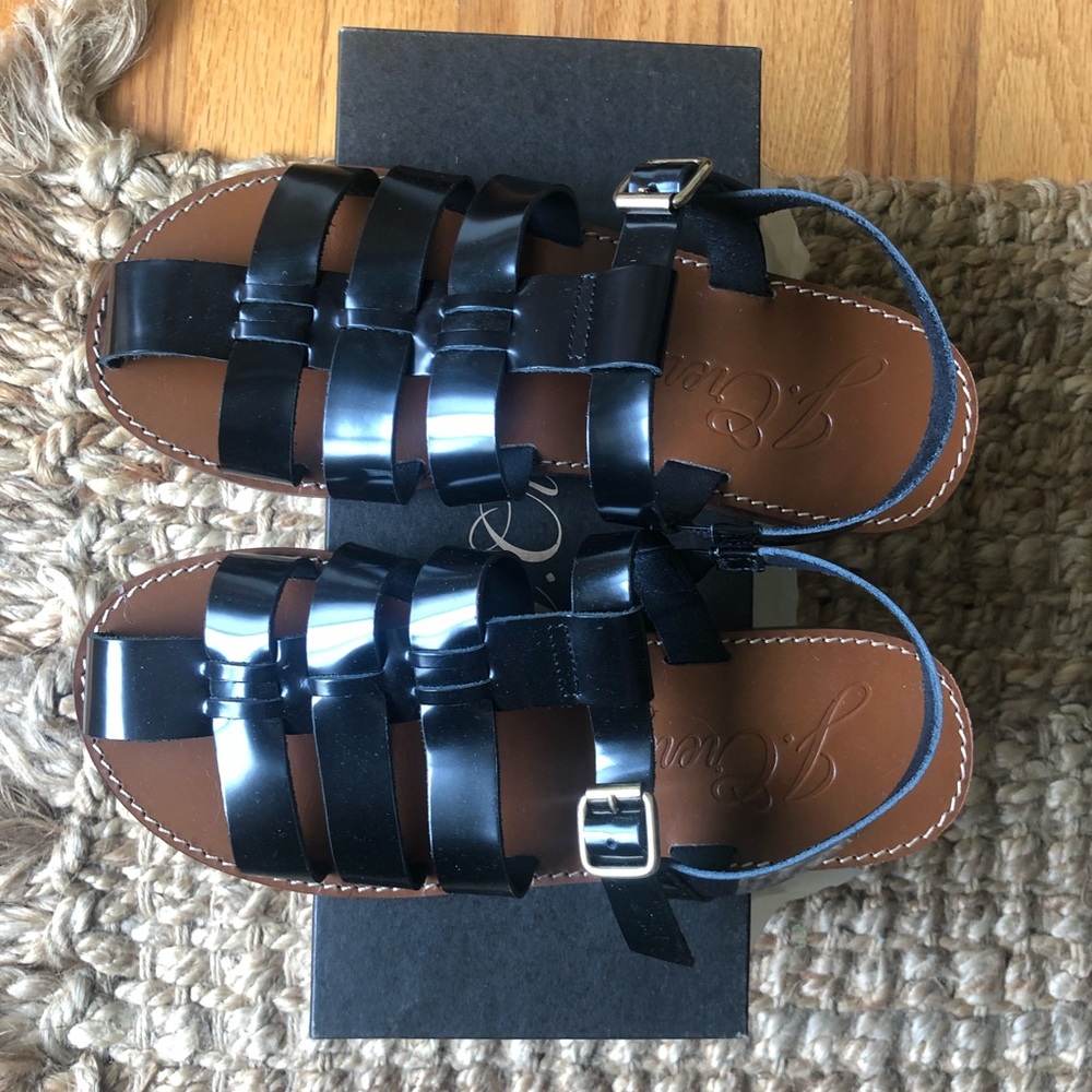 J Crew black fisherman sandals sz 9